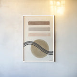 Geo Abstract IV Neutral Pink by Becky Thorns. shown as a paper print in a white frame. Available as a archival giclee rolled canvas, fine art paper, or poster print. SKU 67080h.