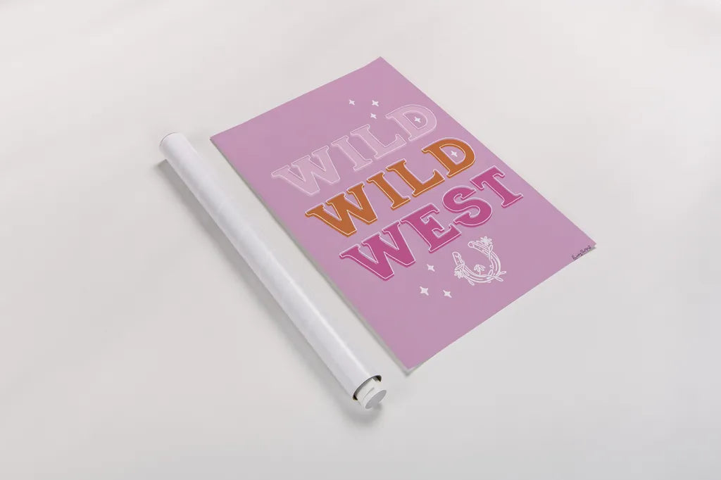 Glam Cowgirl I by Becky Thorns. shown as a rolled paper print. Available as archival giclee rolled canvas, fine art paper, or poster print. SKU 90056h.