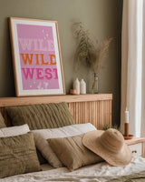 Glam Cowgirl I by Becky Thorns. shown as a paper print in a natural frame. Available as a archival giclee rolled canvas, fine art paper, or poster print. SKU 90056h.
