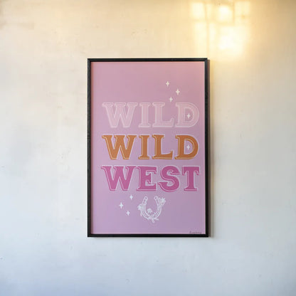 Glam Cowgirl I by Becky Thorns. shown as a paper print in a black flame. Available as a archival giclee rolled canvas, fine art paper, or poster print. SKU 90056h.