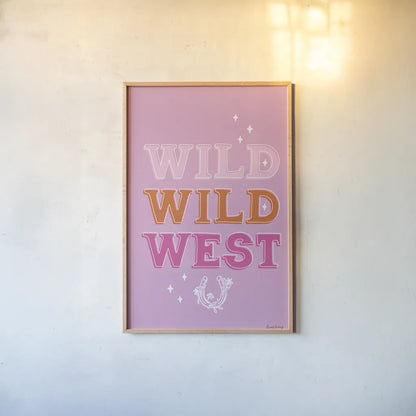 Glam Cowgirl I by Becky Thorns. shown as a paper print in a natural frame. Available as a archival giclee rolled canvas, fine art paper, or poster print. SKU 90056h.