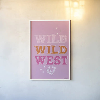 Glam Cowgirl I by Becky Thorns. shown as a paper print in a white frame. Available as a archival giclee rolled canvas, fine art paper, or poster print. SKU 90056h.