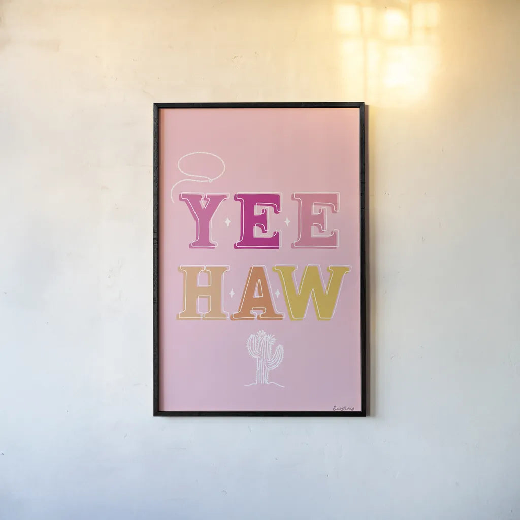 Glam Cowgirl II by Becky Thorns. shown as a paper print in a black flame. Available as a archival giclee rolled canvas, fine art paper, or poster print. SKU 90057h.