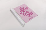 Good Word II Pink by Becky Thorns. shown as a rolled paper print. Available as archival giclee rolled canvas, fine art paper, or poster print. SKU 97021h.