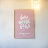 Good Words I by Becky Thorns. shown as a paper print in a natural frame. Available as a archival giclee rolled canvas, fine art paper, or poster print. SKU 83994h.