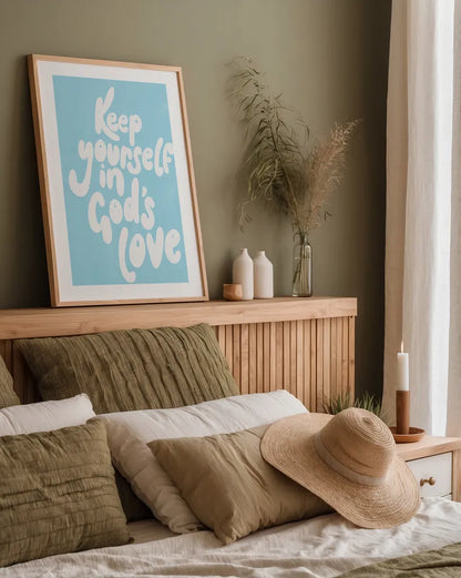 Good Words II by Becky Thorns. shown as a paper print in a natural frame. Available as a archival giclee rolled canvas, fine art paper, or poster print. SKU 83995h.