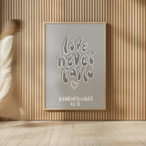 Good Words III Gray by Becky Thorns. shown as over sized large wall art. Available as an archival giclee rolled canvas, fine art paper, or poster print. SKU 84291h.