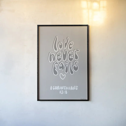 Good Words III Gray by Becky Thorns. shown as a paper print in a black flame. Available as a archival giclee rolled canvas, fine art paper, or poster print. SKU 84291h.