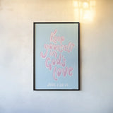 Good Words IV by Becky Thorns. shown as a paper print in a black flame. Available as a archival giclee rolled canvas, fine art paper, or poster print. SKU 83997h.
