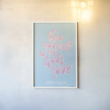 Good Words IV by Becky Thorns. shown as a paper print in a white frame. Available as a archival giclee rolled canvas, fine art paper, or poster print. SKU 83997h.