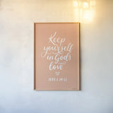 Good Words VI by Becky Thorns. shown as a paper print in a natural frame. Available as a archival giclee rolled canvas, fine art paper, or poster print. SKU 83999h.