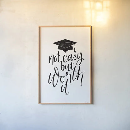 Graduation I by Becky Thorns. shown as a paper print in a natural frame. Available as a archival giclee rolled canvas, fine art paper, or poster print. SKU 59192h.