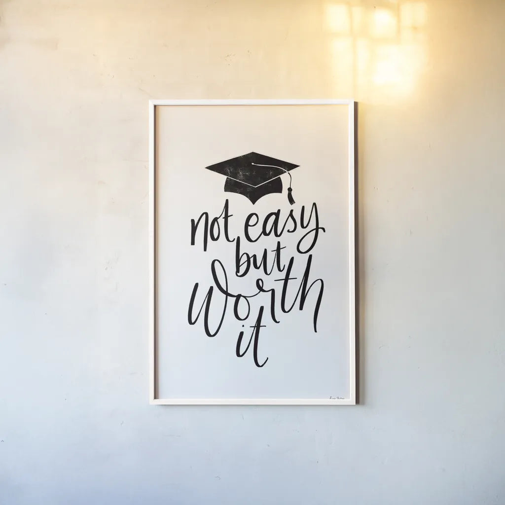 Graduation I by Becky Thorns. shown as a paper print in a white frame. Available as a archival giclee rolled canvas, fine art paper, or poster print. SKU 59192h.