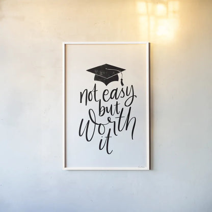 Graduation I by Becky Thorns. shown as a paper print in a white frame. Available as a archival giclee rolled canvas, fine art paper, or poster print. SKU 59192h.