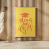 Graduation I Yellow by Becky Thorns. shown as over sized large wall art. Available as an archival giclee rolled canvas, fine art paper, or poster print. SKU 59196h.