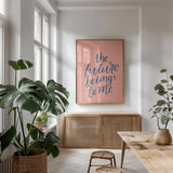 Graduation II Pink by Becky Thorns. shown as a print in a natural wood frame in a dining room. Available as a archival giclee rolled canvas, fine art paper, or poster print. SKU 59197h.