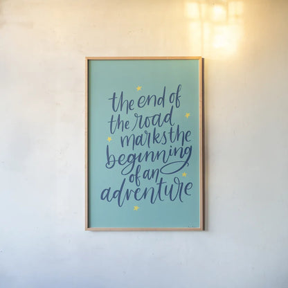 Graduation III Aqua by Becky Thorns. shown as a paper print in a natural frame. Available as a archival giclee rolled canvas, fine art paper, or poster print. SKU 59198h.