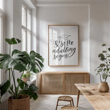 Graduation IV by Becky Thorns. shown as a print in a natural wood frame in a dining room. Available as a archival giclee rolled canvas, fine art paper, or poster print. SKU 59195h.