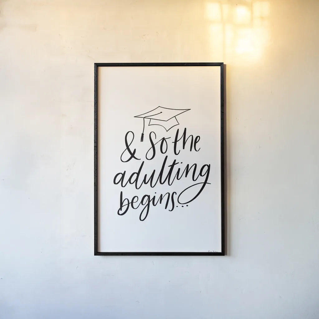 Graduation IV by Becky Thorns. shown as a paper print in a black flame. Available as a archival giclee rolled canvas, fine art paper, or poster print. SKU 59195h.