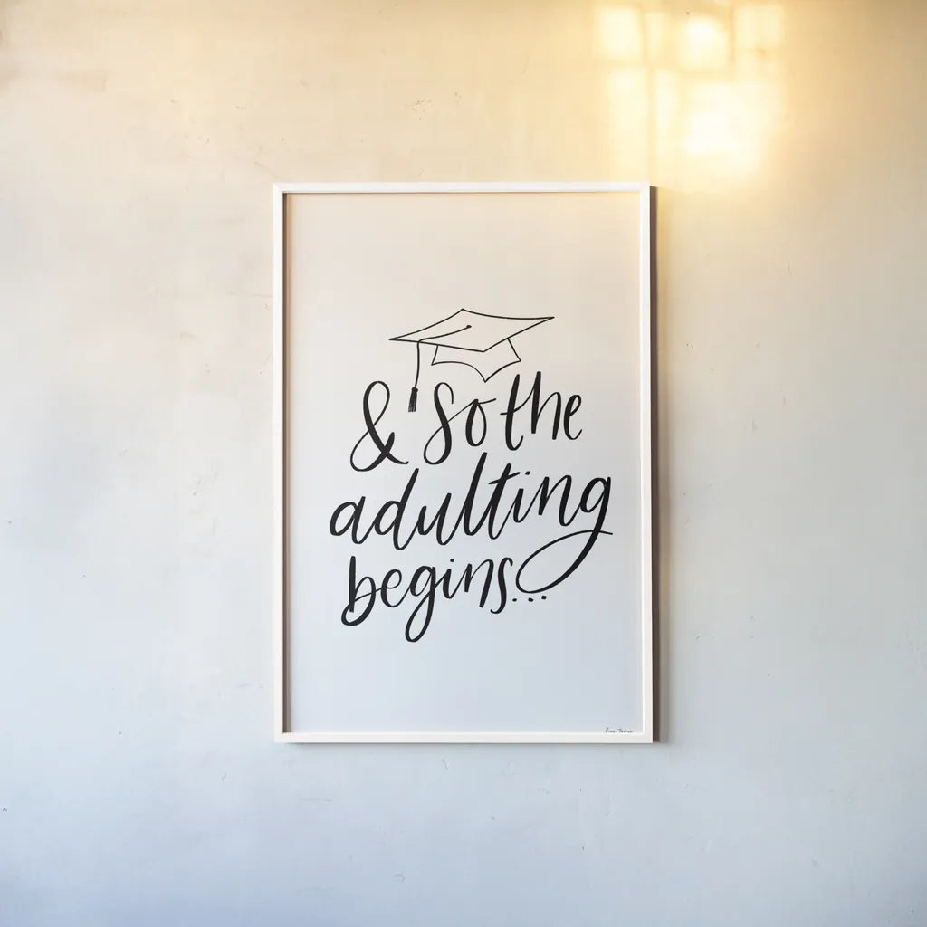 Graduation IV by Becky Thorns. shown as a paper print in a white frame. Available as a archival giclee rolled canvas, fine art paper, or poster print. SKU 59195h.