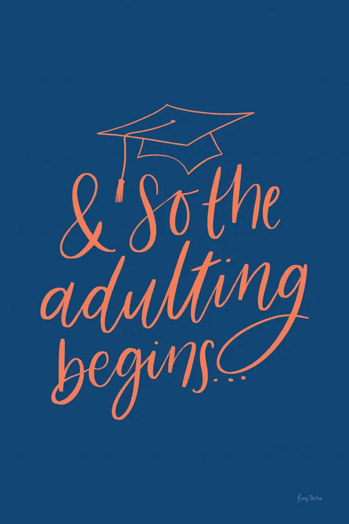 Graduation IV Blue by Becky Thorns. SKU 59199h. Archival Giclee Fine art print for wall decor.