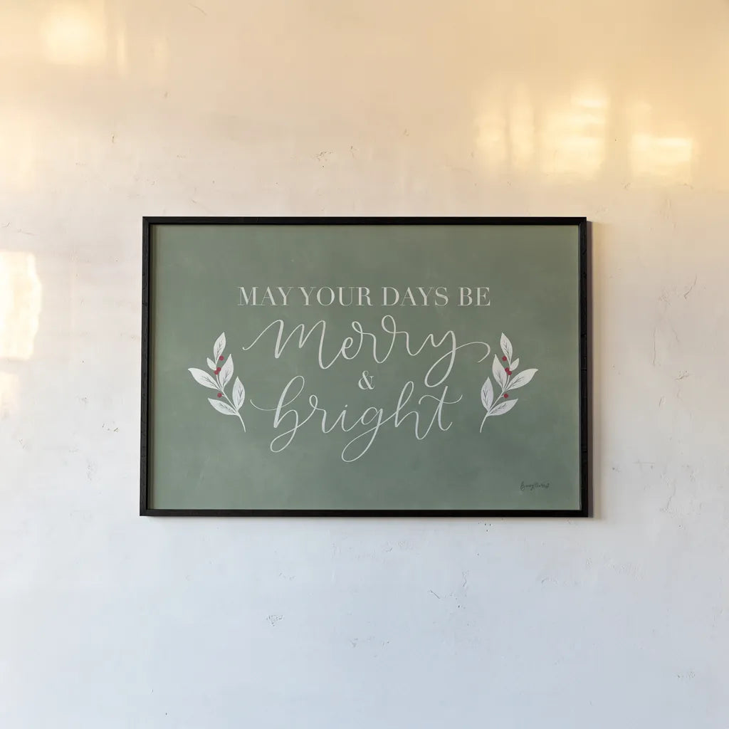 Green Christmas I by Becky Thorns. shown as a paper print in a black flame. Available as a archival giclee rolled canvas, fine art paper, or poster print. SKU 73290i.