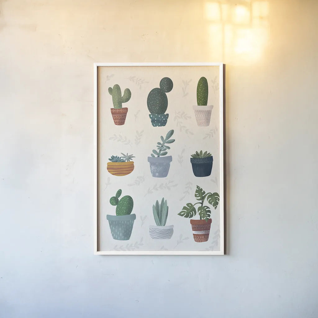 Greenhouse I by Becky Thorns. shown as a paper print in a white frame. Available as a archival giclee rolled canvas, fine art paper, or poster print. SKU 52798h.