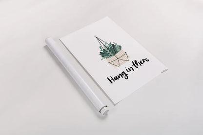 Hang in There by Becky Thorns. shown as a rolled paper print. Available as archival giclee rolled canvas, fine art paper, or poster print. SKU 65069h.