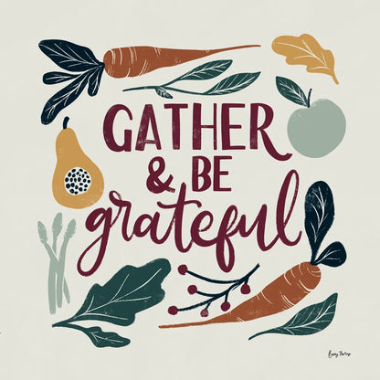 Harvest Lettering III by Becky Thorns. SKU 75119a. Archival Giclee Fine art print for wall decor.