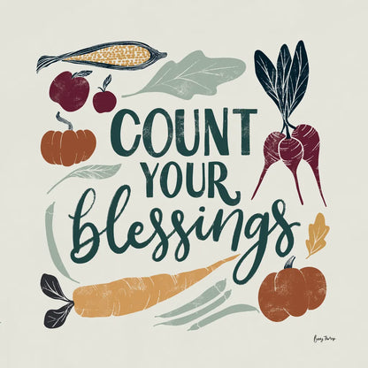 Harvest Lettering IV by Becky Thorns. SKU 75120a. Archival Giclee Fine art print for wall decor.