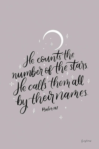 He Counts the Stars by Becky Thorns. SKU 61719h. Archival Giclee Fine art print for wall decor.