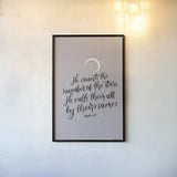 He Counts the Stars by Becky Thorns. shown as a paper print in a black flame. Available as a archival giclee rolled canvas, fine art paper, or poster print. SKU 61719h.
