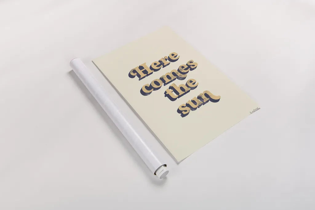 Here Comes the Sun by Becky Thorns. shown as a rolled paper print. Available as archival giclee rolled canvas, fine art paper, or poster print. SKU 65166h.