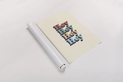 Hey by Becky Thorns. shown as a rolled paper print. Available as archival giclee rolled canvas, fine art paper, or poster print. SKU 65162h.