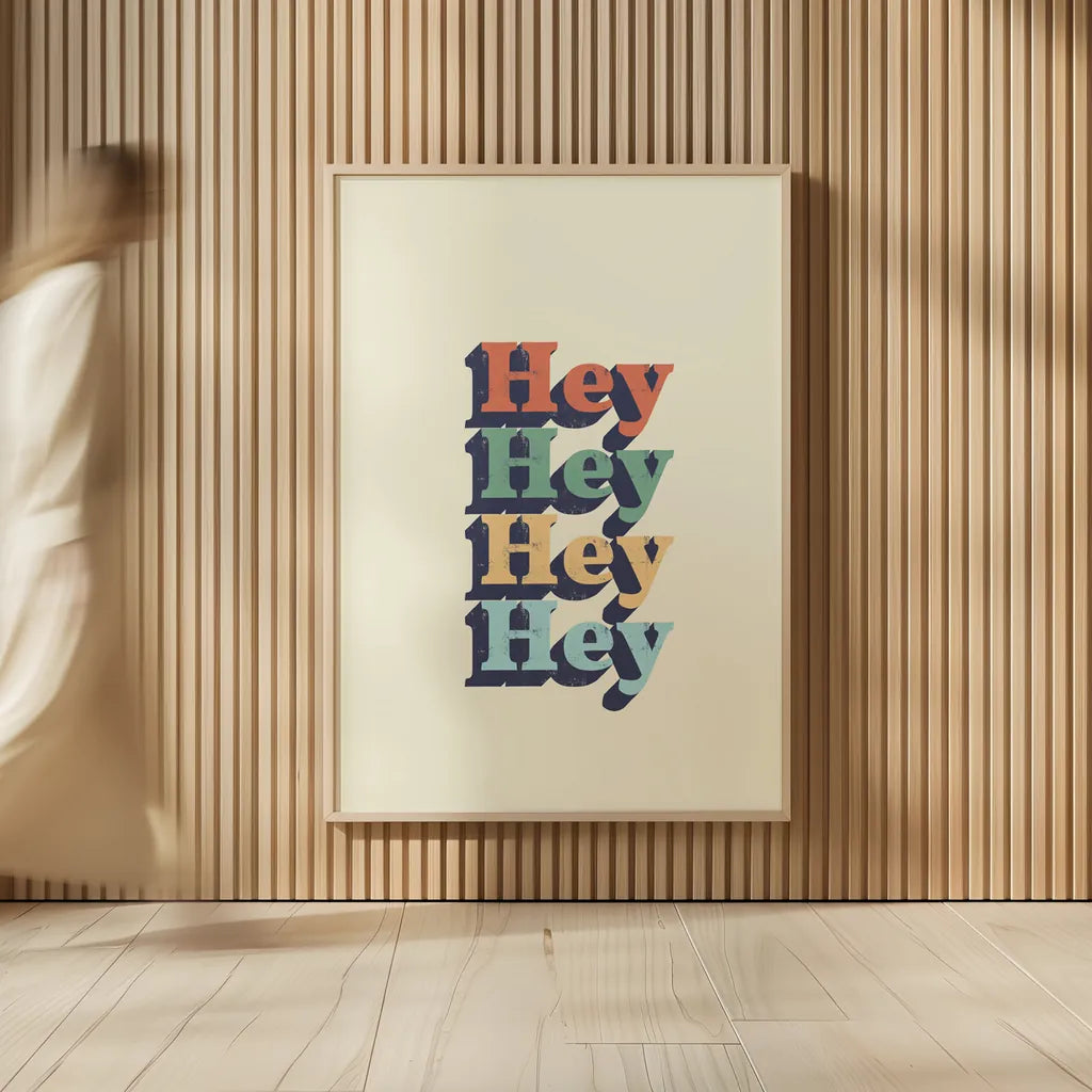 Hey by Becky Thorns. shown as over sized large wall art. Available as an archival giclee rolled canvas, fine art paper, or poster print. SKU 65162h.