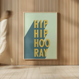 Hip Hip Hooray by Becky Thorns. shown as over sized large wall art. Available as an archival giclee rolled canvas, fine art paper, or poster print. SKU 56780h.