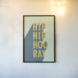 Hip Hip Hooray by Becky Thorns. shown as a paper print in a black flame. Available as a archival giclee rolled canvas, fine art paper, or poster print. SKU 56780h.
