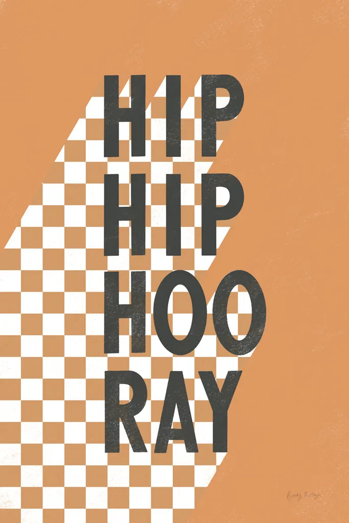 Hip Hip Hooray Checkered by Becky Thorns. SKU 87463h. Archival Giclee Fine art print for wall decor.