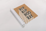 Hip Hip Hooray Checkered by Becky Thorns. shown as a rolled paper print. Available as archival giclee rolled canvas, fine art paper, or poster print. SKU 87463h.