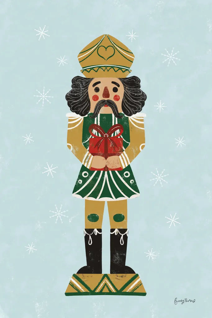 Holiday Cheer Nutcrackers II by Becky Thorns. SKU 83913h. Archival Giclee Fine art print for wall decor.