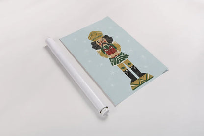 Holiday Cheer Nutcrackers II by Becky Thorns. shown as a rolled paper print. Available as archival giclee rolled canvas, fine art paper, or poster print. SKU 83913h.