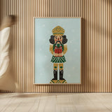Holiday Cheer Nutcrackers II by Becky Thorns. shown as over sized large wall art. Available as an archival giclee rolled canvas, fine art paper, or poster print. SKU 83913h.