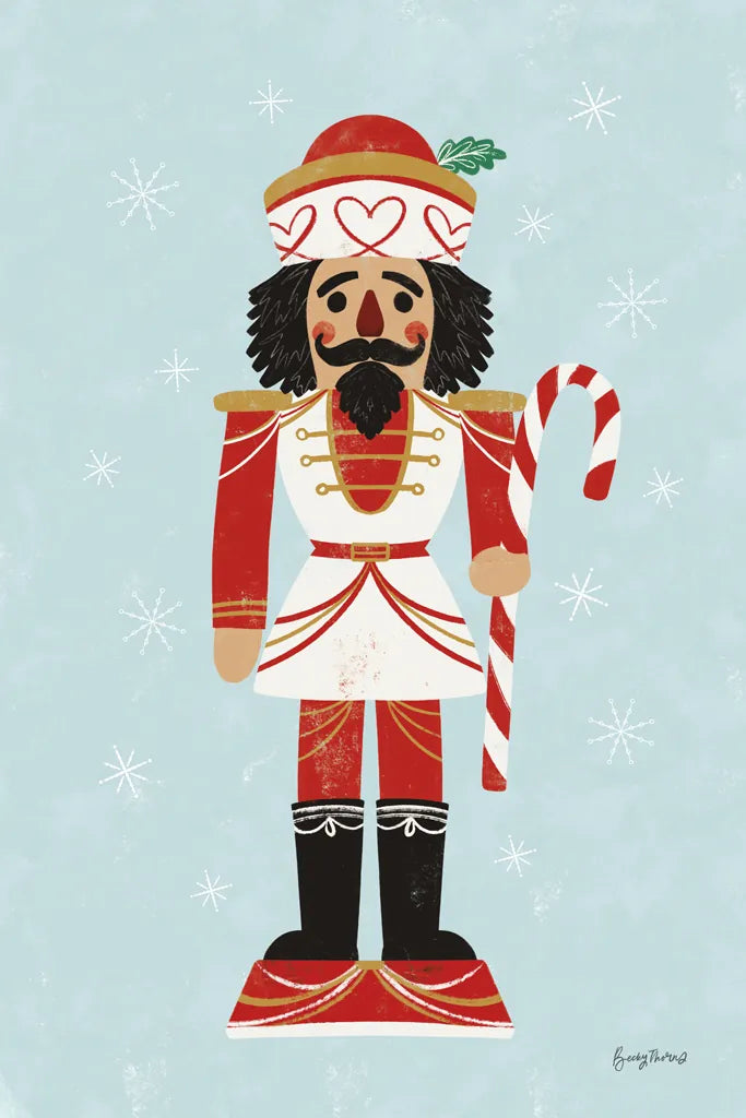 Holiday Cheer Nutcrackers III by Becky Thorns. SKU 83914h. Archival Giclee Fine art print for wall decor.