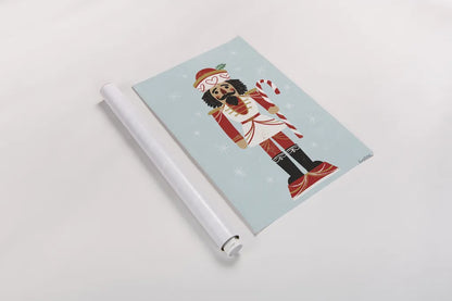 Holiday Cheer Nutcrackers III by Becky Thorns. shown as a rolled paper print. Available as archival giclee rolled canvas, fine art paper, or poster print. SKU 83914h.