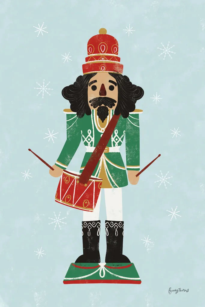 Holiday Cheer Nutcrackers IV by Becky Thorns. SKU 83915h. Archival Giclee Fine art print for wall decor.