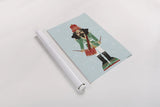 Holiday Cheer Nutcrackers IV by Becky Thorns. shown as a rolled paper print. Available as archival giclee rolled canvas, fine art paper, or poster print. SKU 83915h.