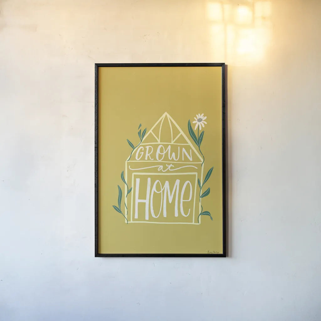 Home Grown I by Becky Thorns. shown as a paper print in a black flame. Available as a archival giclee rolled canvas, fine art paper, or poster print. SKU 71106h.