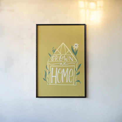 Home Grown I by Becky Thorns. shown as a paper print in a black flame. Available as a archival giclee rolled canvas, fine art paper, or poster print. SKU 71106h.