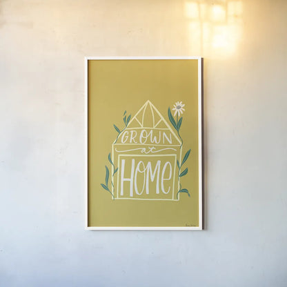 Home Grown I by Becky Thorns. shown as a paper print in a white frame. Available as a archival giclee rolled canvas, fine art paper, or poster print. SKU 71106h.