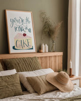 Icing On My Cake by Becky Thorns. shown as a paper print in a natural frame. Available as a archival giclee rolled canvas, fine art paper, or poster print. SKU 61420h.